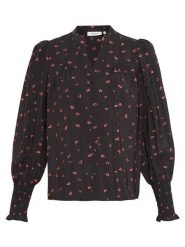 MOSS COPENHAGEN Koszula "Vinaya Ladonna" w kolorze czarno-czerwonym rozmiar: XS. Czarne koszule damskie MOSS COPENHAGEN, s, bez wzorów, z wiskozy, bez kołnierzyka, bez ramiączek. Za 96.60 zł.