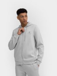 4F Bluza dresowa rozpinana z kapturem męska L. Szare bluzy z kapturem męskie 4f, l, z bawełny. Za 249.99 zł.