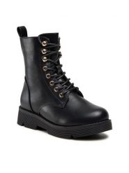 Nelli Blu Kozaki CS2688-13 Czarny. Czarne kozaki dziewczęce Nelli Blu, bez wzorów, ze skóry, bez obcasa. Za 74.99 zł.