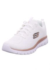 Buty do chodzenia damskie Skechers 12615WTRG. Białe buty sportowe na co dzień damskie Skechers, bez wzorów, z materiału, trekkingowe. Za 199.99 zł.