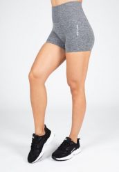 Quincy Bezszwowe Szorty - Szary Melange. Szare szorty damskie GORILLA WEAR, bez wzorów, z nylonu. Za 178.00 zł.