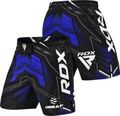 Spodenki MMA do walki i treningu IMMAF Niebieskie - L. Niebieskie szorty damskie RDX SPORTS, bez wzorów, z materiału. Za 189.99 zł.