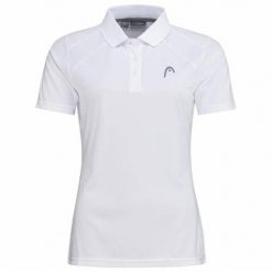 Koszulka polo damska CLUB 22 Tech. Białe bluzki sportowe damskie HEAD, s, z materiału, bez kołnierzyka, bez ramiączek. Za 262.00 zł.