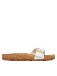 Tommy Hilfiger Klapki Cork Footbed Slip-On FW0FW09344 Biały. Białe klapki damskie Tommy Hilfiger, bez wzorów, ze skóry, bez obcasa. Za 409.99 zł.