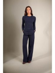 Perfect Cashmere Kaszmirowa koszulka "Ecrin" w kolorze granatowym rozmiar: L. Niebieskie bluzki damskie Perfect Cashmere, l, bez wzorów, z kaszmiru, bez kołnierzyka. Za 304.99 zł.