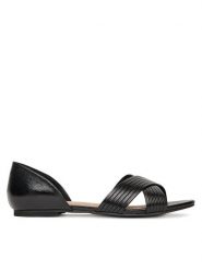 Clara Barson Sandały WS24038-03 Czarny. Czarne sandały damskie Clara Barson, bez wzorów, ze skóry, bez obcasa, na płaskiej podeszwie. Za 99.99 zł.
