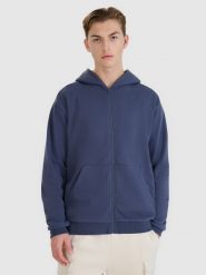 4F Bluza dresowa rozpinana z kapturem męska - szara S. Szare bluzy sportowe męskie 4f, bez wzorów, z bawełny, sportowe, bez kołnierzyka, bez ramiączek. W wyprzedaży za 89.99 zł.