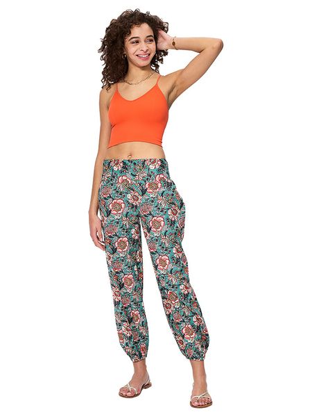 Aller Simplement Spodnie w kolorze turkusowo-czerwonym rozmiar: 34/36. Czerwone spodnie materiałowe damskie Aller Simplement, bez wzorów, z bawełny, klasyczne, z podwyższonym stanem. Za 56.99 zł.