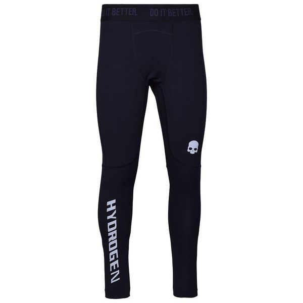 Legginsy do biegania męskie Hydrogen Leggings. Czarne spodnie sportowe męskie HYDROGEN, z poliamidu. Za 349.00 zł.