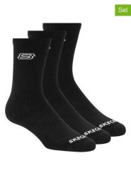Skechers Skarpety (3 pary) w kolorze czarnym rozmiar: 42-46. Czarne skarpetki męskie Skechers, bez wzorów, ze splotem. Za 21.99 zł.