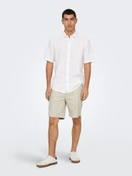 ONLY & SONS Szorty chino "Onsmark" w kolorze beżowym rozmiar: XXL. Brązowe szorty męskie Only & Sons, bez kołnierzyka. Za 100.99 zł.