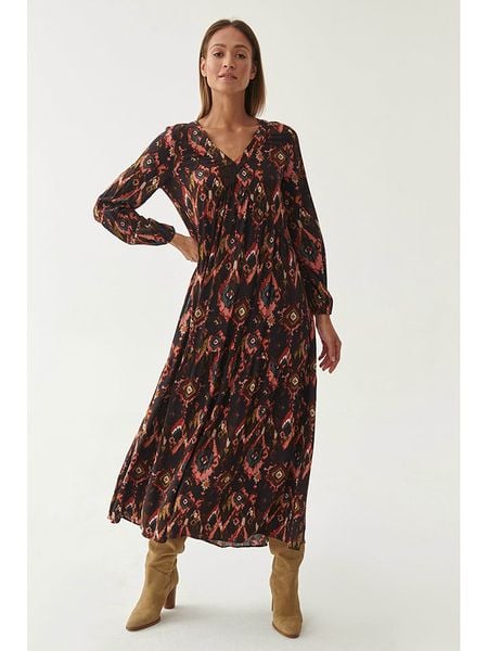 TATUUM Sukienka w kolorze brązowym rozmiar: 40. Brązowe sukienki damskie Tatuum, na imprezę, s, bez wzorów, z wiskozy, klasyczne, bez kołnierzyka, bez ramiączek, maxi. Za 177.45 zł.