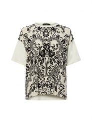 Weekend Max Mara Koszulka z zawartością jedwabiu - Pampas Kobiety Bawełna beżowy, S. Brązowe t-shirty damskie Weekend Max Mara, s, bez wzorów, z bawełny, bez kołnierzyka. Za 599.95 zł.