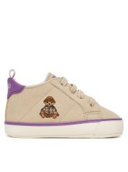 Polo Ralph Lauren Trzewiki RL06198256 Beżowy. Brązowe buty sportowe chłopięce Polo Ralph Lauren, ze skóry, bez zapięcia. Za 379.99 zł.