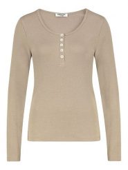Sublevel Koszulka w kolorze beżowym rozmiar: XS. Brązowe t-shirty damskie Sublevel, xs, bez wzorów, prążkowane, bez kołnierzyka. Za 48.28 zł.