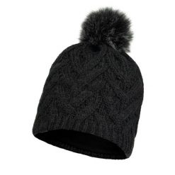 Czapka zimowa z pomponem Buff Knitted & Fleece Band Hat. Czarne czapki męskie Buff, na zimę, bez wzorów, sportowe. Za 129.99 zł.