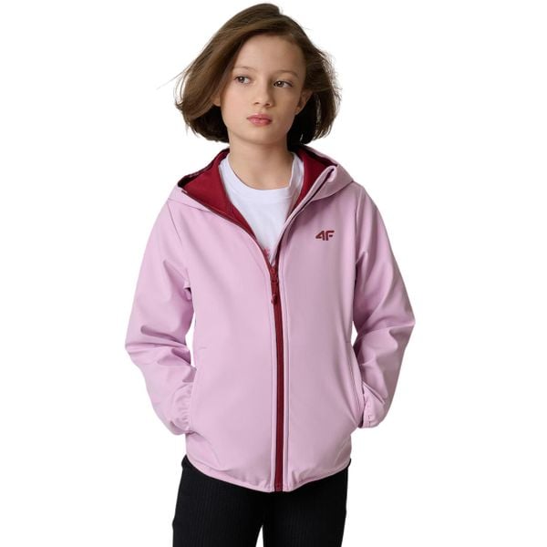 Kurtka softshell dla dziewczynki 4F NeoDry 5000/3000. Fioletowe kurtki softshell damskie 4f, bez wzorów, z materiału, z kapturem. Za 140.99 zł.