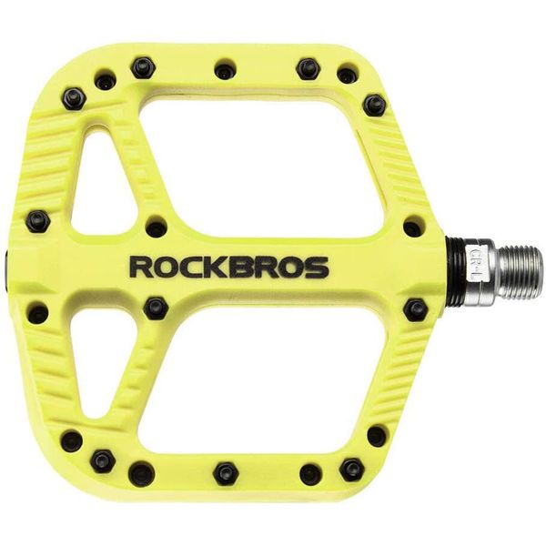 Pedały rowerowe nylonowe z pinami żółte fluo Rockbros 2018-12AGN. Żółte obuwie trekkingowe damskie ROCKBROS. Za 128.90 zł.