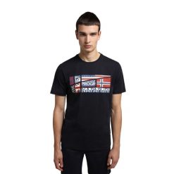 Koszulka sportowa męska Napapijri. Niebieskie t-shirty sportowe męskie Napapijri, m, bez ramiączek, trekkingowe. Za 69.99 zł.