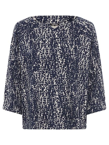 Olsen Bluzka w kolorze granatowo-białym rozmiar: 38. Białe bluzki damskie Olsen, bez wzorów, bez kołnierzyka, bez ramiączek. Za 91.56 zł.