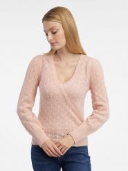 Orsay Sweter w kolorze jasnoróżowym rozmiar: L. Różowe swetry klasyczne damskie ORSAY, l, z wełny, bez kołnierzyka. Za 78.84 zł.