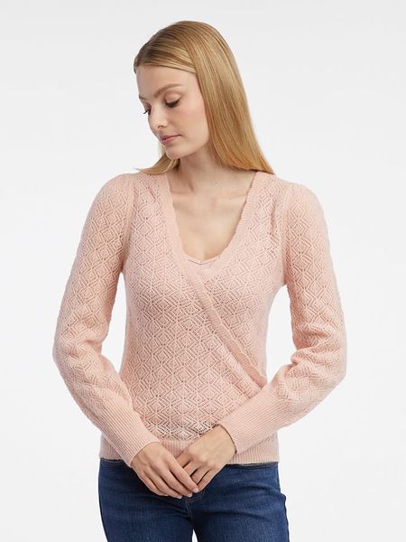 Orsay Sweter w kolorze jasnoróżowym rozmiar: L. Różowe swetry klasyczne damskie ORSAY, l, z wełny, bez kołnierzyka. Za 78.84 zł.