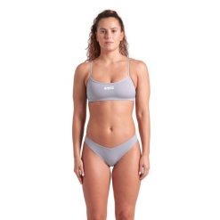 Strój Kąpielowy damski Arena Bikini Bandeau Solid dwuczęściowy. Szare bikini damskie Arena, bez wzorów. Za 129.99 zł.