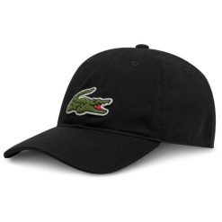 Czapka Lacoste RK3186-00-031 męska. Czarne czapki męskie Lacoste, na jesień, bez wzorów, z materiału. Za 281.70 zł.