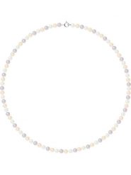 Pearline Naszyjnik perłowy w kolorze fioletowo-jasnoróżowo-białym - dł. 42 cm rozmiar: onesize. Białe naszyjniki damskie Pearline, srebrne. Za 173.99 zł.