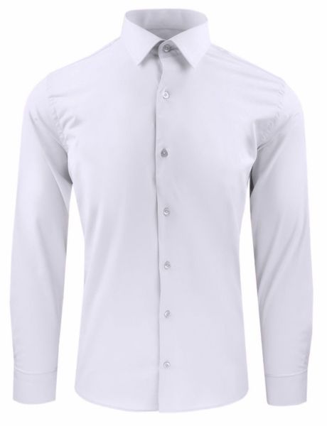 Męska Koszula Wizytowa, Taliowany Krój - Victorio - Biała. Białe koszule męskie Victorio, m, bez wzorów, z bawełny, bez kołnierzyka, bez ramiączek. Za 135.00 zł.