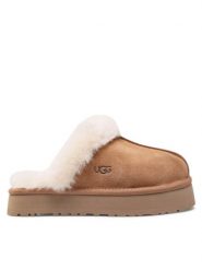 Ugg Kapcie W Disquette 1122550 Brązowy. Brązowe kapcie damskie Ugg, ze skóry. Za 509.99 zł.