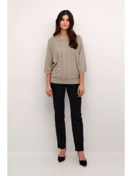 CULTURE Sweter "Gapa" w kolorze beżowym rozmiar: L. Brązowe swetry klasyczne damskie Culture, l, z wiskozy, bez kołnierzyka. Za 152.62 zł.