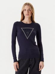 Guess Sweter W5YR23 Z2NQ2 Granatowy Regular Fit. Niebieskie swetry klasyczne damskie Guess, m, z wiskozy, bez kołnierzyka. Za 279.99 zł.
