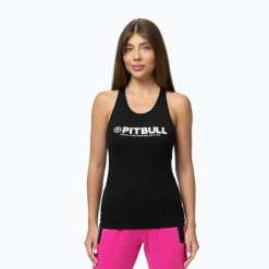 Koszulka damska Pitbull R Koszulka. Czarne bluzki sportowe damskie PITBULL, l, bez wzorów, bez ramiączek. Za 39.99 zł.