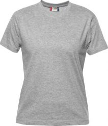 Clique Premium-T Women – T-shirt z okrągłym dekoltem, single jersey, 100%. Szare t-shirty damskie CLIQUE, m, bez wzorów, z bawełny, bez kołnierzyka. Za 112.78 zł.