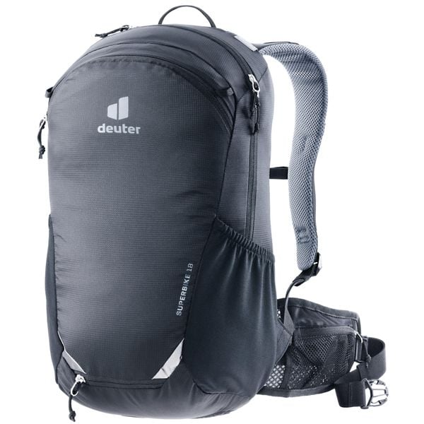 Plecak rowerowy Deuter Superbike 18 czarny 18 L ergonomiczny wentylowany. Czarne plecaki damskie Deuter, bez wzorów, z materiału. Za 459.99 zł.