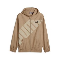 Puma Kurtka Hooded Graphic Windbreaker 62383783. Brązowe kurtki męskie Puma, m, bez wzorów, z materiału, eleganckie, z kapturem. Za 179.74 zł.