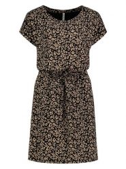 Sublevel Sukienka w kolorze beżowo-czarnym rozmiar: S. Brązowe sukienki damskie Sublevel, na co dzień, s, bez wzorów, z bawełny, bez kołnierzyka, bez ramiączek, midi, proste. Za 83.03 zł.