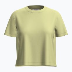 Koszulka trekkingowa damska icebreaker Merino 150 Tech Lite III SS Crop Tee. Zielone bluzki damskie Icebreaker, bez wzorów, casualowe, bez kołnierzyka, bez ramiączek. Za 259.99 zł.