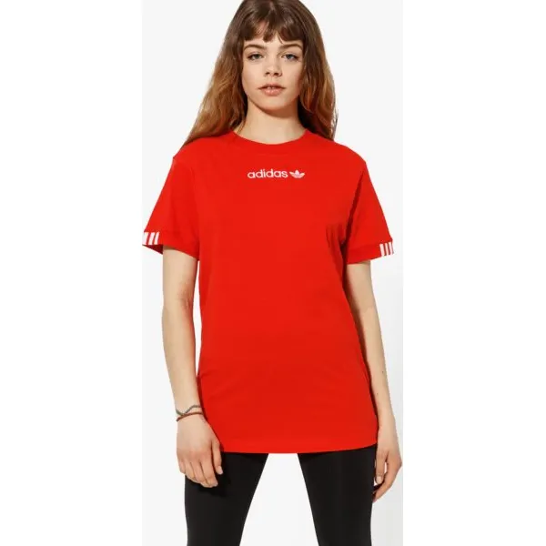 Adidas Koszulka Ss Coeeze T Shirt Coeeze , czerwony, rozmiar S. Czerwone t-shirty damskie Adidas, s, z aplikacjami, z bawełny, bez kołnierzyka. W wyprzedaży za 99.99 zł.