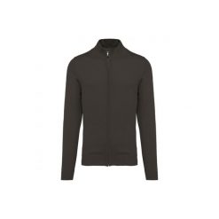 Kardigan zapinany na zamek Kariban. Szare kardigany męskie KARIBAN, m, bez wzorów, eleganckie, bez kołnierzyka. Za 213.50 zł.