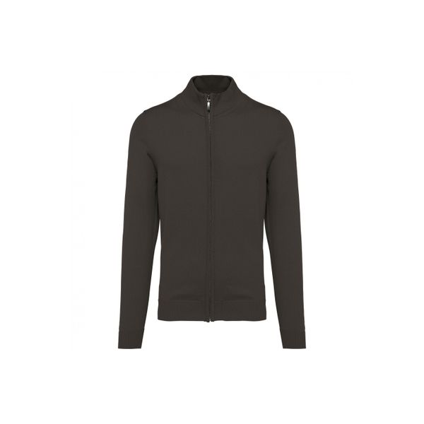 Kardigan zapinany na zamek Kariban. Szare kardigany męskie KARIBAN, m, bez wzorów, eleganckie, bez kołnierzyka. Za 213.50 zł.