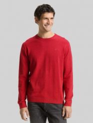 Męski Sweter Tom Tailor Basic Crewneck Knit Salsa Red Non-Solid 1039805 13686. Czerwone swetry męskie Tom Tailor, m, bez wzorów, bez kołnierzyka. Za 119.99 zł.