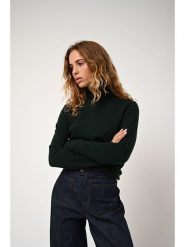AUTHENTIC CASHMERE Kaszmirowy golf "Bise" w kolorze ciemnozielonym rozmiar: S. Zielone golfy damskie AUTHENTIC CASHMERE, s, bez wzorów, z kaszmiru, bez ramiączek. Za 237.17 zł.