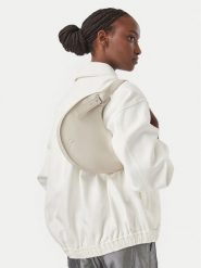 Calvin Klein Torebka Asym Buckle Shoulder Bag LV04F3872G Kremowy. Białe torebki klasyczne damskie CALVIN KLEIN, bez wzorów, ze skóry, bez dodatków. Za 449.99 zł.