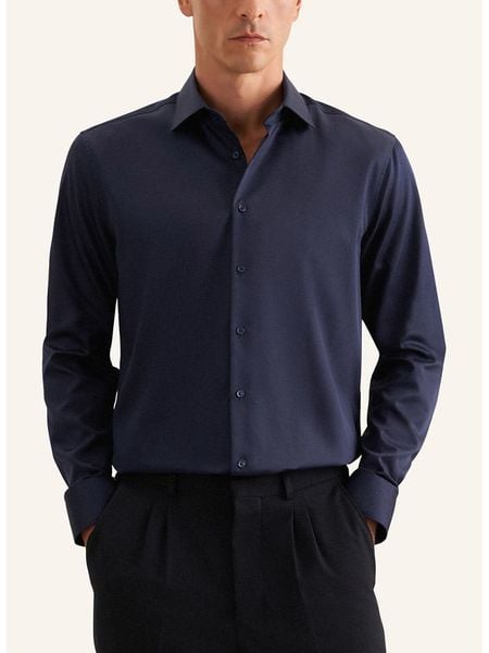 Seidensticker Koszula w kolorze granatowym rozmiar: 41. Niebieskie koszule męskie Seidensticker, bez wzorów, z bawełny, bez kołnierzyka, bez ramiączek. Za 117.45 zł.