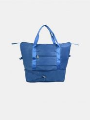 Składana torba podróżna z kieszeniami - niebieski. Niebieskie torebki klasyczne damskie Sinsay, bez wzorów, bez dodatków. Za 32.99 zł.