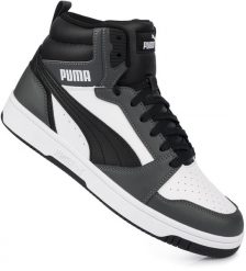 Męskie buty sportowe wysokie PUMA REBOUND V6. Szare buty sportowe na co dzień męskie Puma, na zimę, z gumy, bez zapięcia, trekkingowe. Za 219.00 zł.