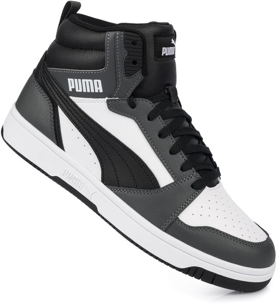 Męskie buty sportowe wysokie PUMA REBOUND V6. Szare buty sportowe na co dzień męskie Puma, na zimę, z gumy, bez zapięcia, trekkingowe. Za 219.00 zł.