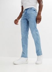 Dżinsy ze stretchem, regular fit, straight, w wygodnym fasonie. Niebieskie jeansy męskie bonprix. Za 124.99 zł.